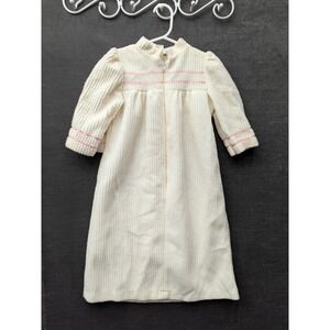 Vintage Toddler Pajamas Nite Lees Size 3T Cream/Pink Ribbed Night Dress Gown NOS
